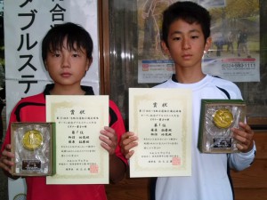 第３５回あづま総合運動公園庭球場オープン記念ダブルステニス大会ビギナー男子の部優勝