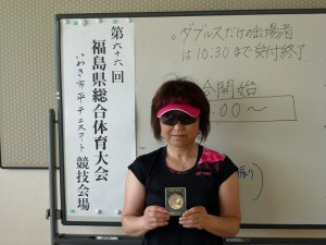 第６６回福島県総合体育大会テニス競技６０歳女子シングルス優勝