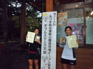 第３６回あづま総合運動公園庭球場オープン記念ダブルステニス大会一般女子の部優勝