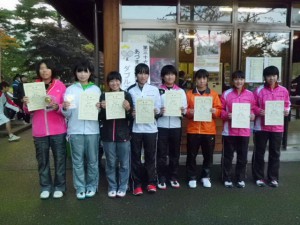 第３６回あづま総合運動公園庭球場オープン記念ダブルステニス大会小学生・中学生の部中学生女子入賞者