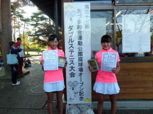 第３７回あづま総合運動公園庭球場オープン記念ダブルステニス大会中学生の部女子優勝