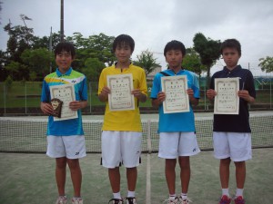日植杯’１５ＲＳＫ全国選抜ジュニアテニス選手権福島県予選男子シングルス入賞者