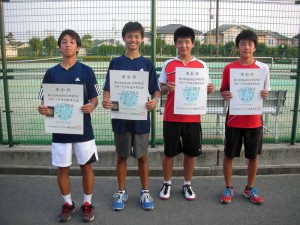 第６８回福島県総合体育大会テニス競技スポーツ少年団の部中学生男子ダブルス入賞者