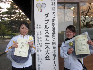 第３８回あづま総合運動公園庭球場オープン記念ダブルステニス大会一般女子優勝