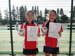 第２９回秋季中学生テニス選手権大会女子ダブルス２位