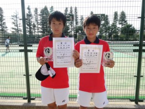 第２９回秋季中学生テニス選手権大会男子ダブルス２位