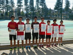 第６９回福島県総合体育大会テニス競技スポーツ少年団の部中学生男子ダブルス入賞者