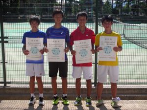 第６９回福島県総合体育大会テニス競技スポーツ少年団の部中学生男子シングルス入賞者