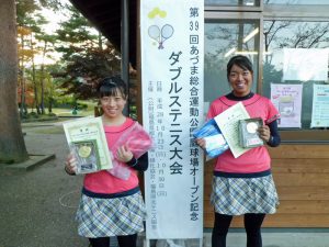 第５９回あづま総合運動公園庭球場オープン記念ダブルステニス大会一般女子の部優勝