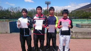 第３４回福島県春季ジュニアシングルステニス選手権大会Ｕ１６男子入賞者