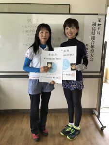 第７０回福島県総合体育大会テニス競技４５歳女子ダブルス入賞者