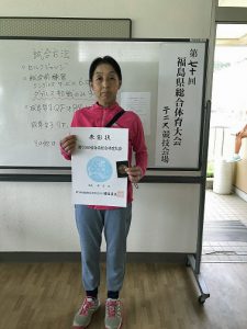 第７０回福島県総合体育大会テニス競技５５歳女子シングルス入賞者