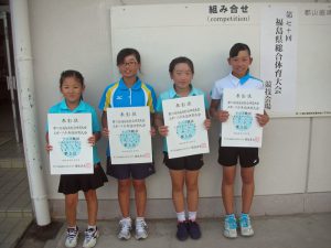 第７０回福島県総合体育大会テニス競技スポーツ少年団の部小学生女子ダブルス入賞者３位