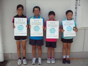 第７０回福島県総合体育大会テニス競技スポーツ少年団の部小学生女子シングルス入賞者