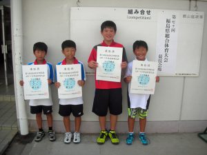 第７０回福島県総合体育大会テニス競技スポーツ少年団の部小学生男子ダブルス入賞者３位