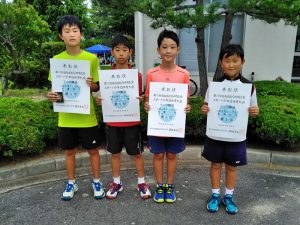 第７０回福島県総合体育大会テニス競技スポーツ少年団の部小学生男子シングルス入賞者