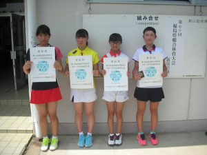 第７０回福島県総合体育大会テニス競技スポーツ少年団の部中学生女子シングルス入賞者