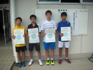 第７０回福島県総合体育大会テニス競技スポーツ少年団の部中学生男子シングルス入賞者