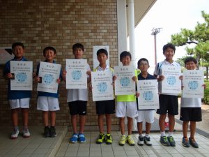第７１回福島県総合体育大会テニス競技スポーツ少年団の部小学生男子ダブルス入賞者