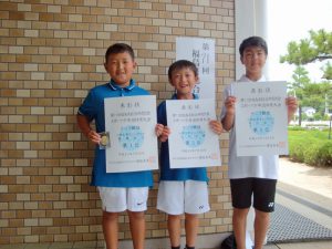 第７１回福島県総合体育大会テニス競技スポーツ少年団の部小学生男子シングルス入賞者