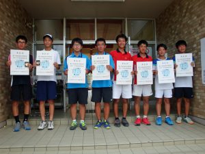 第７１回福島県総合体育大会テニス競技スポーツ少年団の部中学生男子ダブルス入賞者