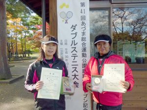 第４１回あづま総合運動公園庭球場オープン記念ダブルステニス大会５０歳以上女子ダブルス優勝