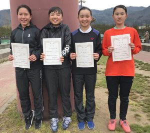 ３６回福島県春季ジュニアシングルステニス選手権大会Ｕ１６の部女子入賞者