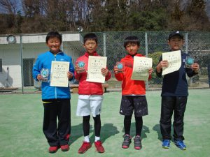 第３３回福島県春季小学生テニス選手権大会男子シングルス入賞者