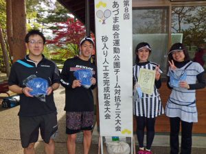 第８回あづま総合運動公園チーム対抗テニス大会ミックスの部優勝