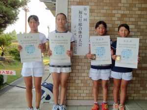 第７２回福島県総合体育大会テニス競技スポーツ少年団の部小学生女子ダブルス入賞者