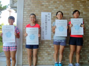 第７２回福島県総合体育大会テニス競技スポーツ少年団の部中学生女子シングルス入賞者