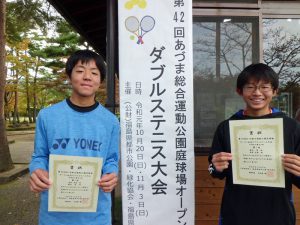 第４２回あづま総合運動公園庭球場オープン記念ダブルステニス大会中学生の部男子優勝