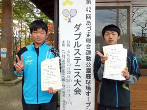 第４２回あづま総合運動公園庭球場オープン記念ダブルステニス大会ビギナー男子優勝