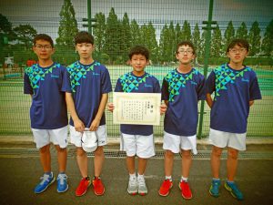 ２０２０福島県中学生テニス選手権大会男子団体２位