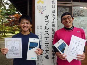 第４３回あづま総合運動公園庭球場オープン記念ダブルステニス大会一般男子優勝