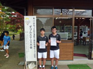 第４３回あづま総合運動公園庭球場オープン記念ダブルステニス大会ジュニアの部中学生男子優勝