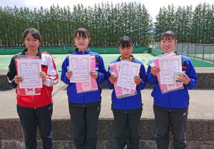 第３８回福島県春季ジュニアシングルステニス選手権大会Ｕ１８女子入賞者