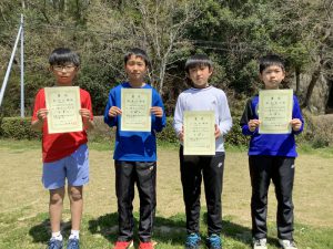 第３５回福島県春季小学生テニス選手権大会男子シングルス入賞者