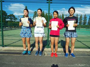 第３５回福島県中学生テニス選手権大会シングルスの部女子入賞者