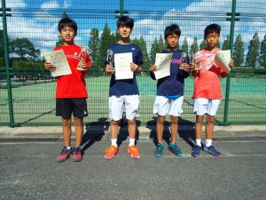 第３５回福島県中学生テニス選手権大会シングルスの部男子入賞者
