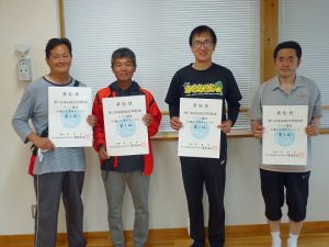 第７４回福島県総合体育大会テニス競技５５歳以上男子ダブルス入賞者