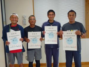 第７４回福島県総合体育大会テニス競技６０歳以上男子ダブルス入賞者