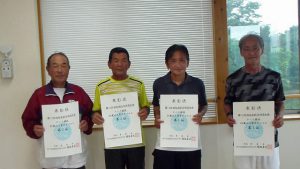 第７４回福島県総合体育大会テニス競技６５歳以上男子ダブルス入賞者