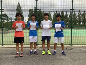 第７４回福島県総合体育大会テニス競技スポーツ少年団の部中学生男子シングルス入賞者