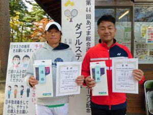 第４４回あづま総合運動公園庭球場オープン記念ダブルステニス大会一般男子４５歳の部優勝