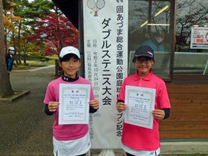 第４４回あづま総合運動公園庭球場オープン記念ダブルステニス大会小学生女子の部優勝