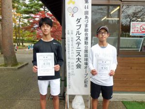 第４４回あづま総合運動公園庭球場オープン記念ダブルステニス大会中学生男子の部優勝