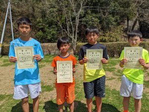 第３６回福島県春季小学生テニス選手権大会男子シングルス入賞者