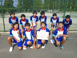 第３６回福島県中学生テニス選手権大会男子団体２位