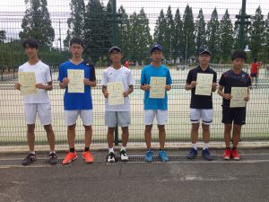 第３６回福島県中学生テニス選手権大会男子ダブルス研修の部入賞者